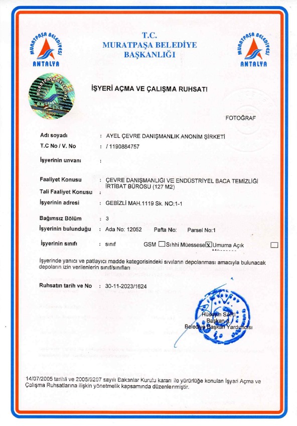 İş Yeri Açma Çalışma Ruhsatı